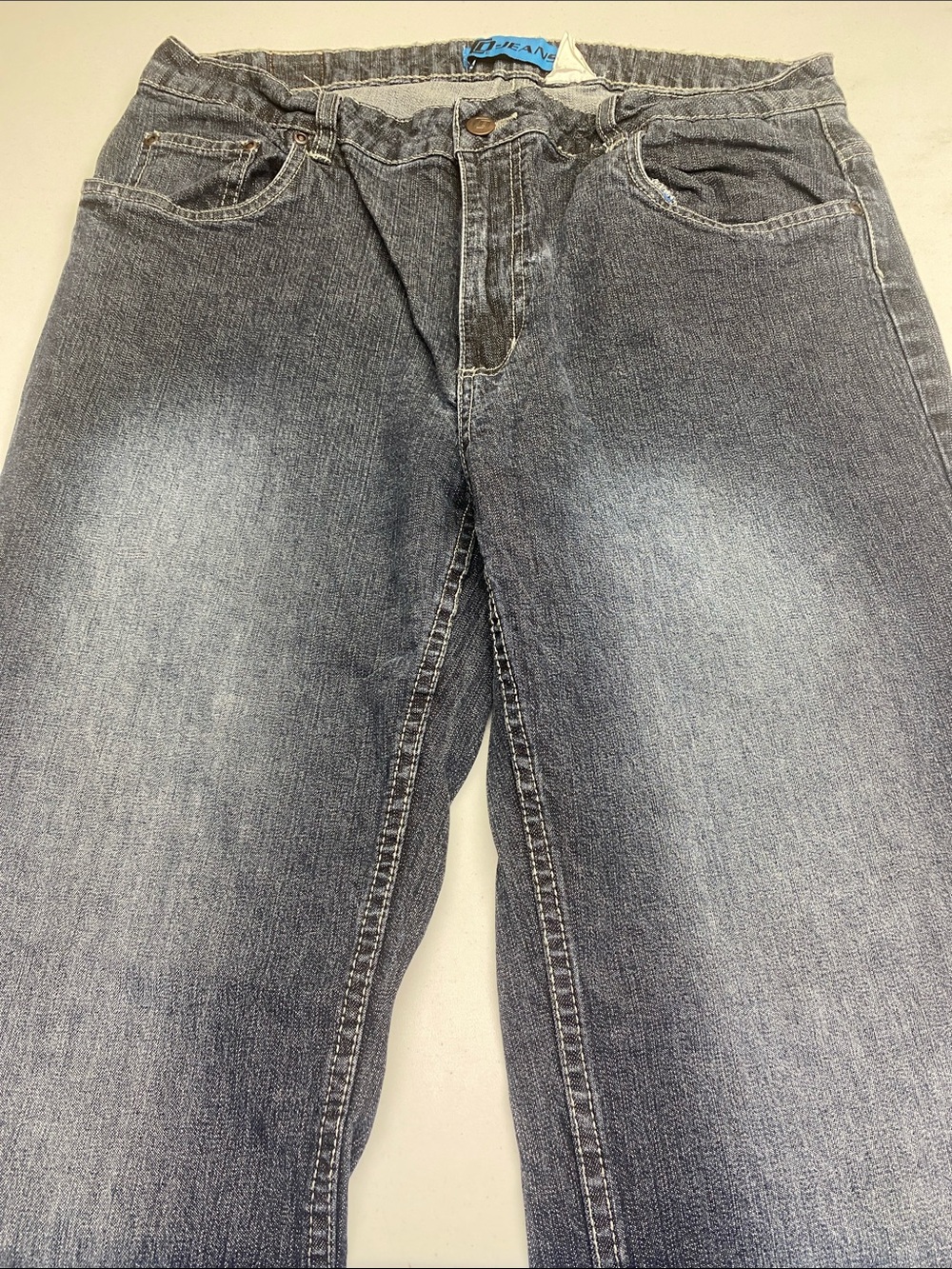 Women's Straight Leg Washed Gray Blue Denim